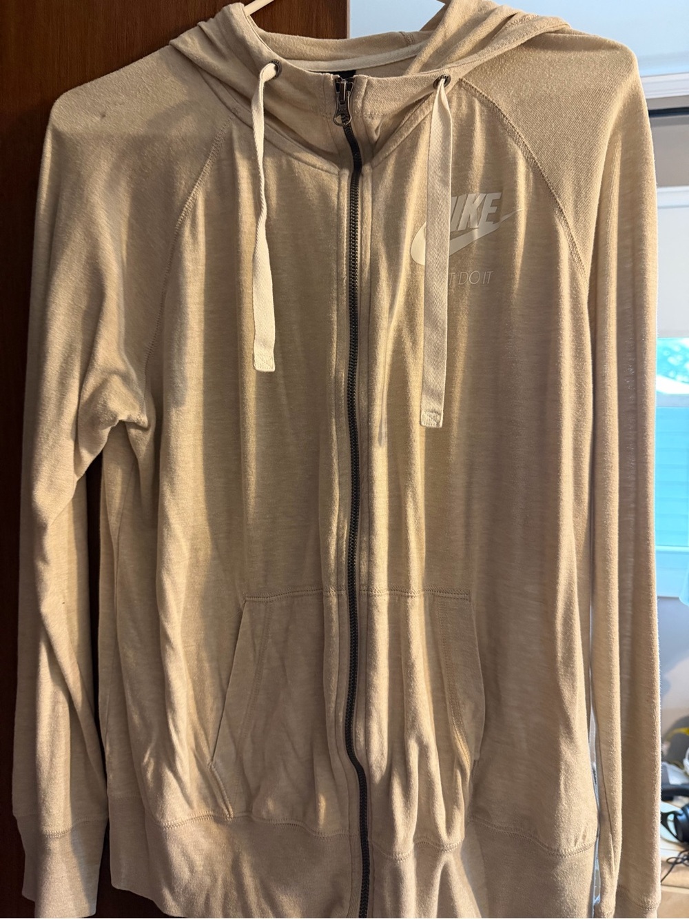 Nike Beige Full-Zip Hoodie